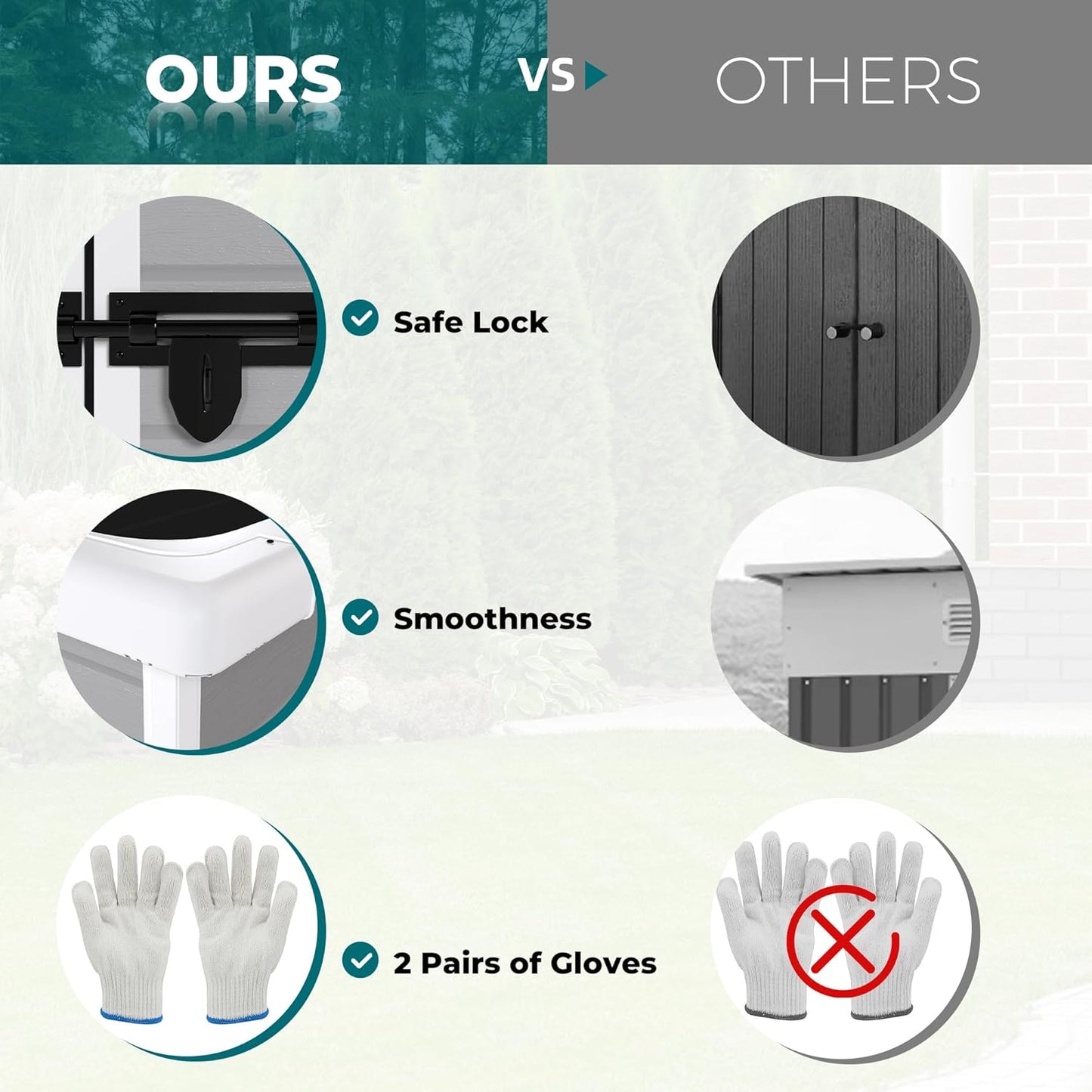 6x6 FT Outdoor Storage Resin Shed with Floor,Waterproof Garden Bike Shed with Lockable Door, Sloped Roof, Vents & Windows,Plastic Tool Shed for Lawn, Backyard, Patio,White+Gray