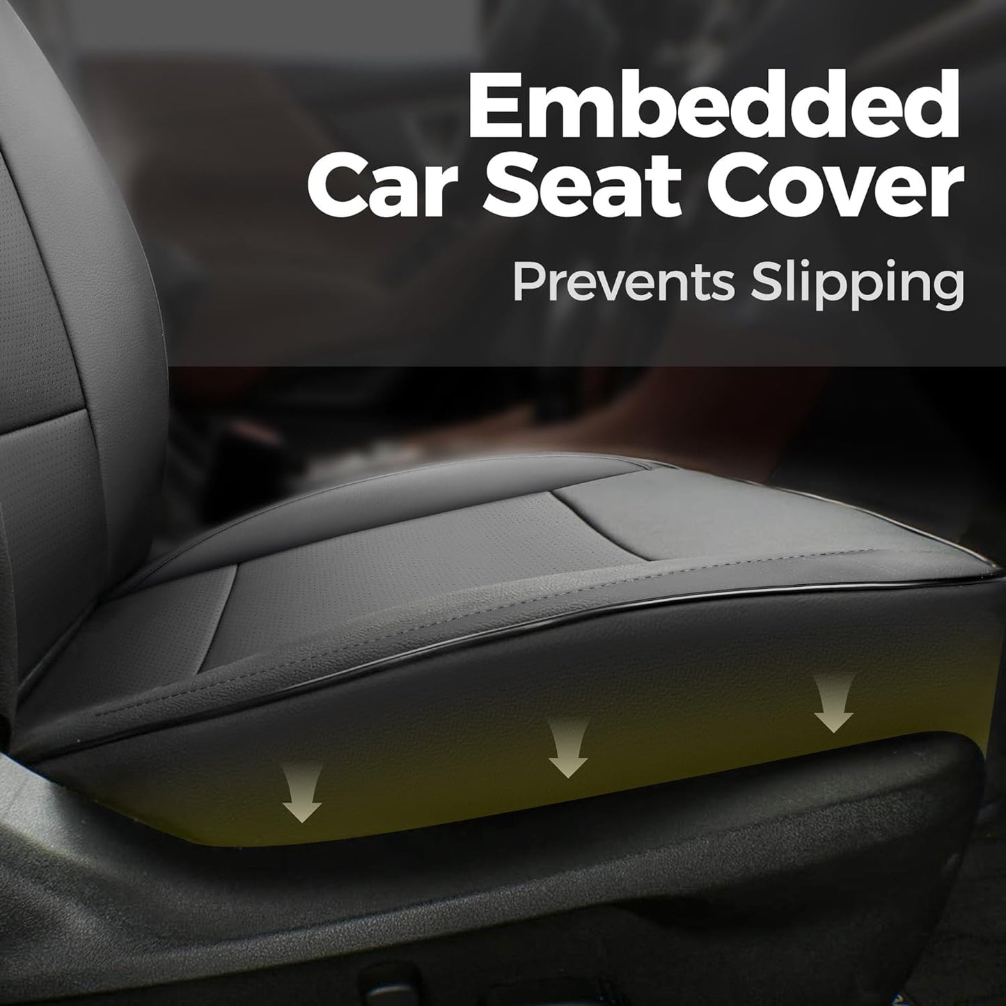 GIANT PANDA Full Set Car Seat Covers Customized Jeep Wrangler TJ Rubicon Sahara Sport X Unlimited 2003 2004 2005 2006, Faux Leather (Black&Gray)