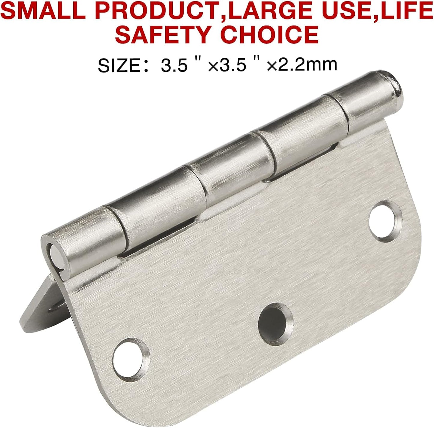 18 Pack Rounded Brushed Nickel Door Hinges 3-1/2" x 3.5 Inch 5/8 Radius for Interior Doors 3 ½ Inch Heavy Duty Hardware Fittings No Squeak House Villa Cando Loft Home Room Ironmongery Satin Sliver