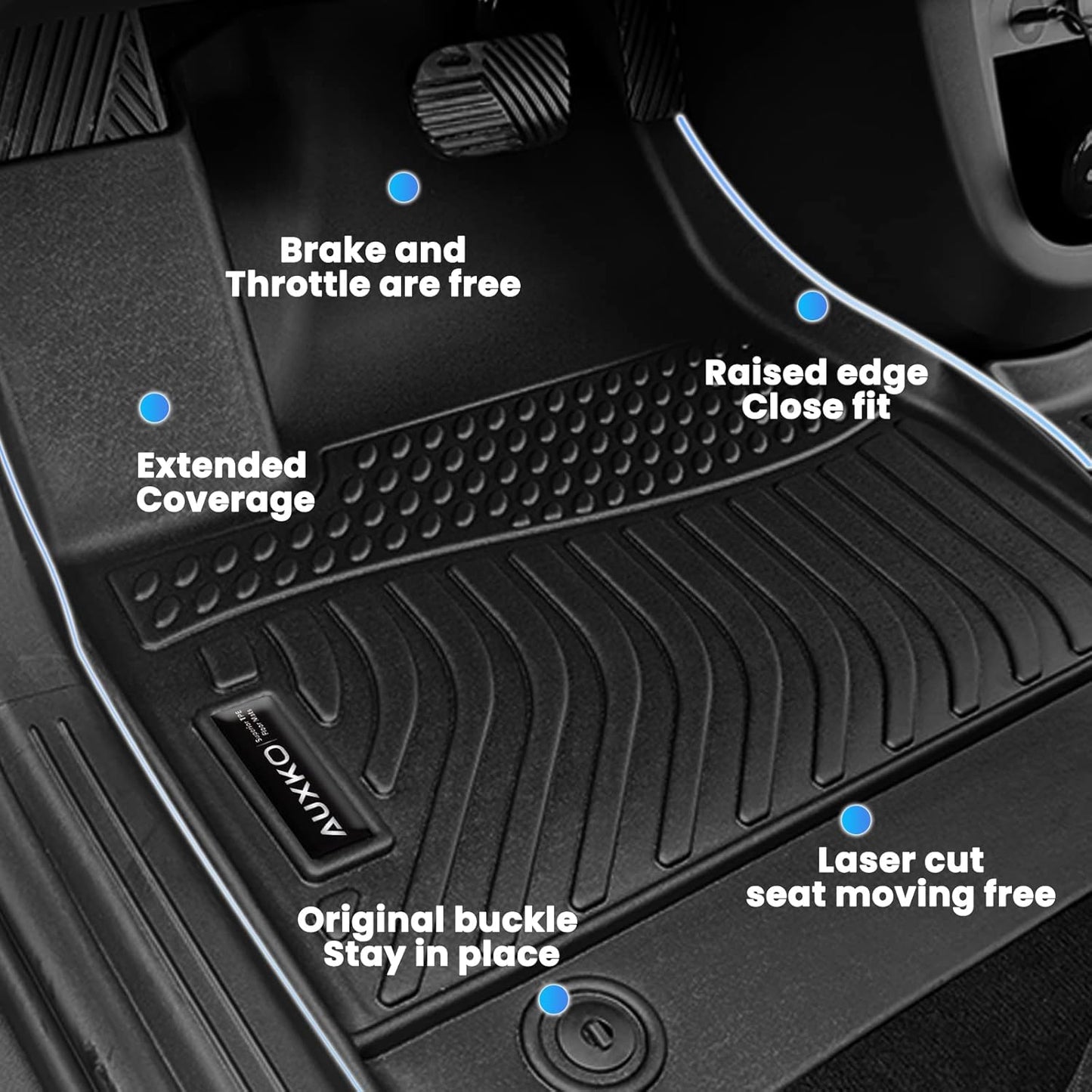 AUXKO All Weather Floor Mats Cargo Mat Fit for Honda Accord(Include Hybrid) 2023 2024 2025 TPE Rubber Liners All Season Guard Odorless Anti-Slip Floor Mats Cargo Liner