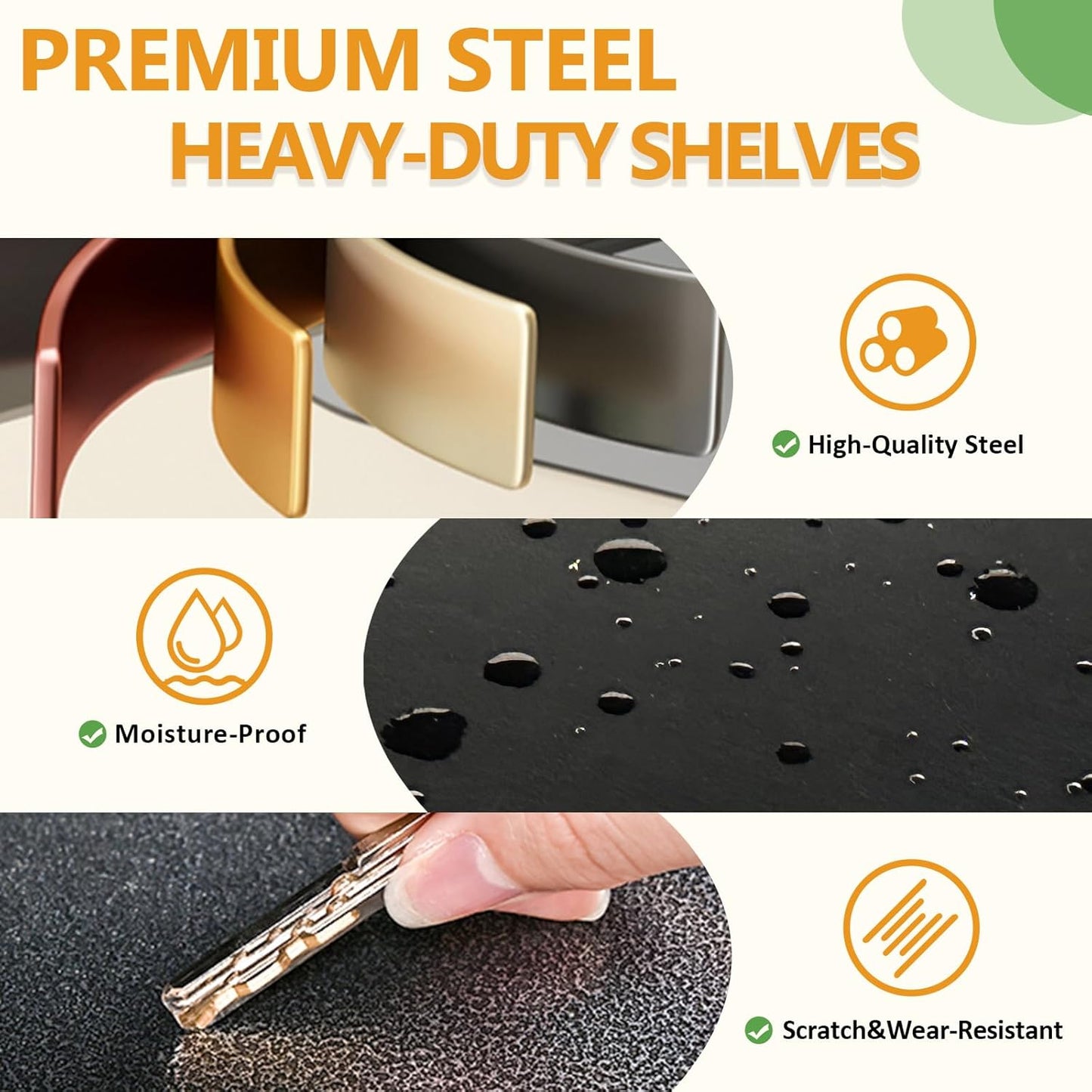 72H Metal Kitchen Storage Shelves, 3000 LBS Heavy Duty Garage Shelving Unit, 5-Tier Adjustable Pantry Shelves, Food and Beverage Storage Rack, Appliance Storage Utility Shelf for Balcony - Black