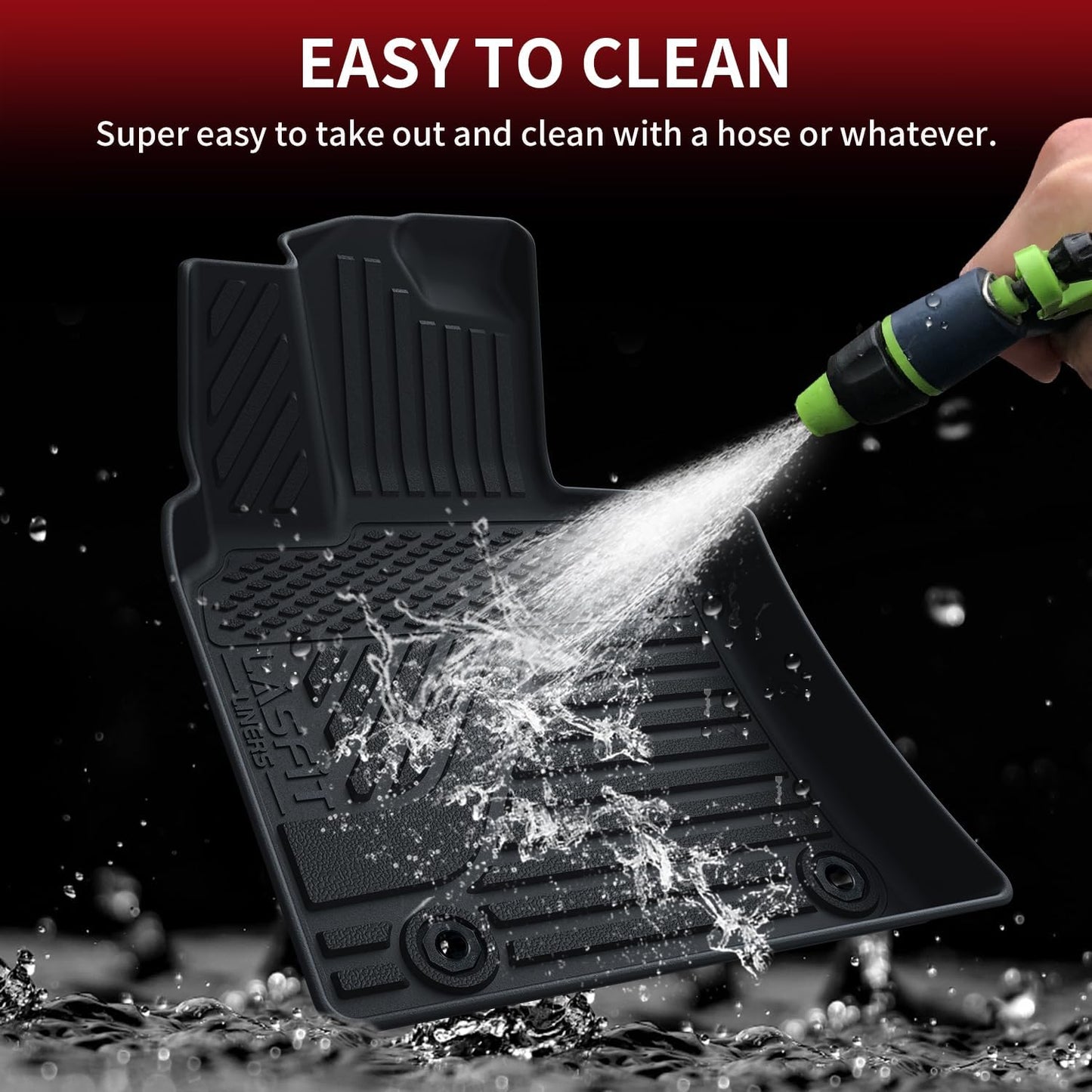 LASFIT Floor Mats&Trunk Mat for Toyota Camry 2025 Hybrid/LE/SE/XLE/XSE, All Weather Custom Fit TPE Floor Liners for Camry 2025 Front & Rear Full Set Car Mats, Black.