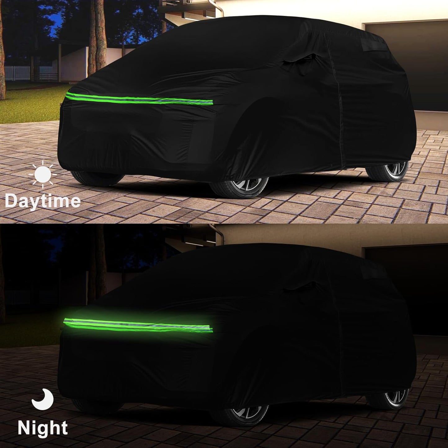 Waterproof Car Cover Compatible with Chevrolet Bolt EV 2017-2025 and 2022-2025 EUV, Polyester with Inner Cotton Liner All Weather Car Covers with Zipper Door for Snow Rain Dust Hail Protection