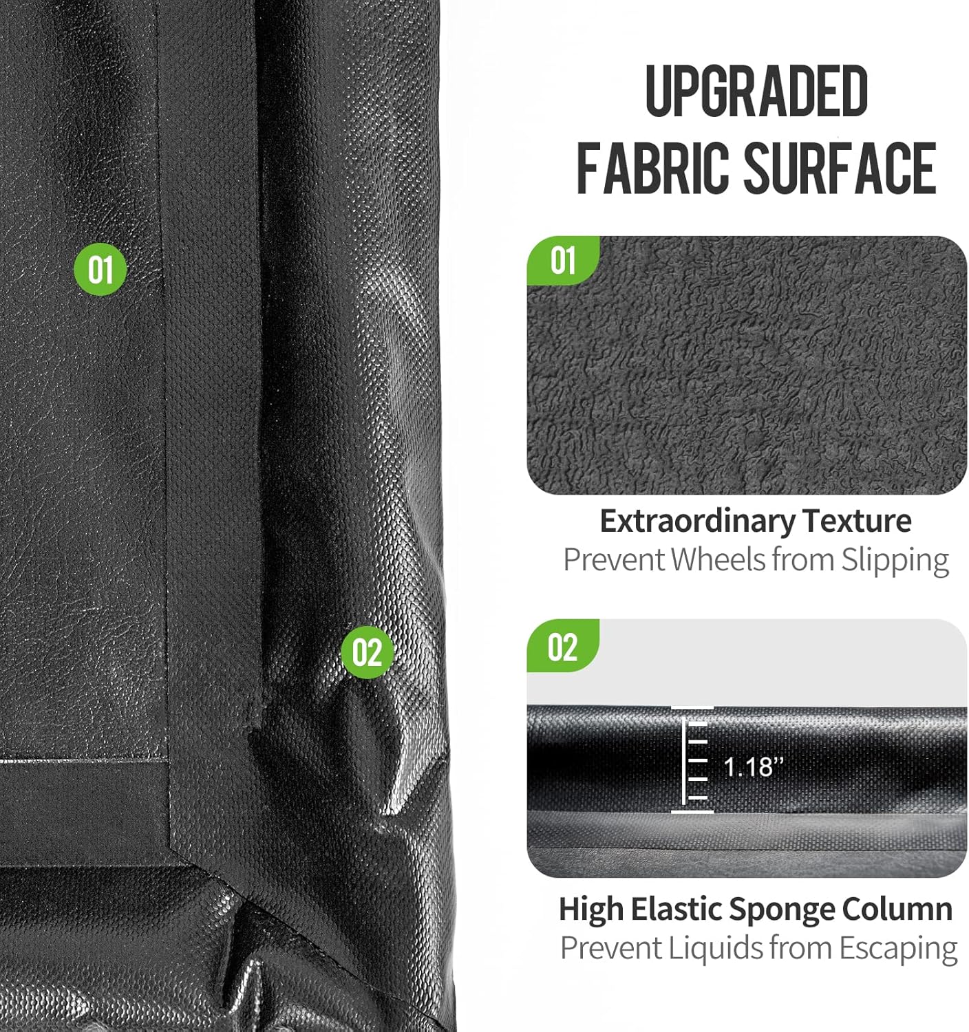 WELKIN Containment Mat,(7'9" x 16'),Non-Slip Garage Floor Mat - Heavy Duty Waterproof Protection from Snow, Rain and Mud for Cars