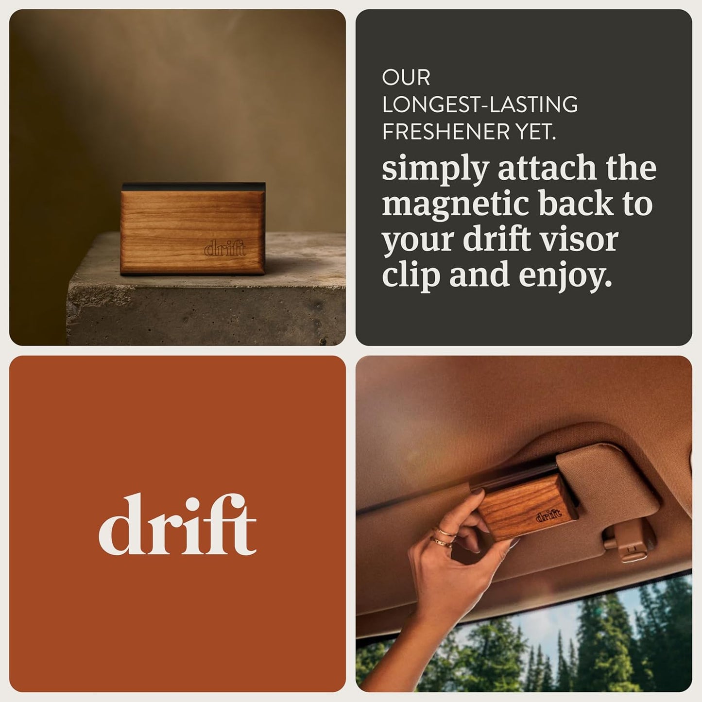 Drift Car Air Freshener - Wood Fragrance - Automotive Odor Eliminator - Car Fresheners Long Lasting - Open Air Scent Refill - Pack of 3 - NO CLIP INCLUDED
