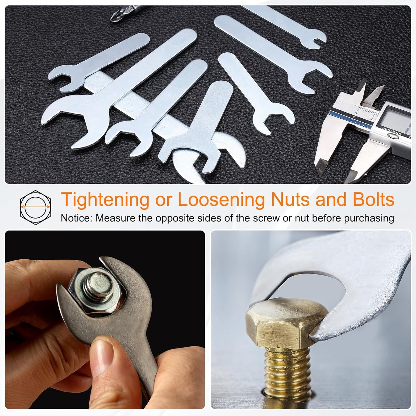 HARFINGTON 10pcs Small Wrench 22x70x2mm Metric U-Shaped Single Open Ended Spanner Super Thin Flat Head Galvanizing Wrench for Automotive Repair Furniture Assembly