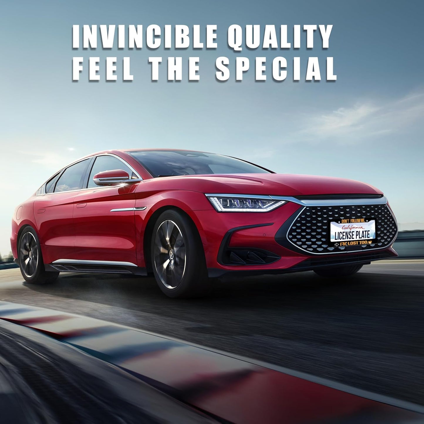 Personalized License Plate Frame Don't Follow Me I'm Lost Too Stainless Steel Accessory Funny Text Holder Car Decorative 2 Holes Screws Fits Us Standard License Plates 12.2 X 6.3 in for Men Women