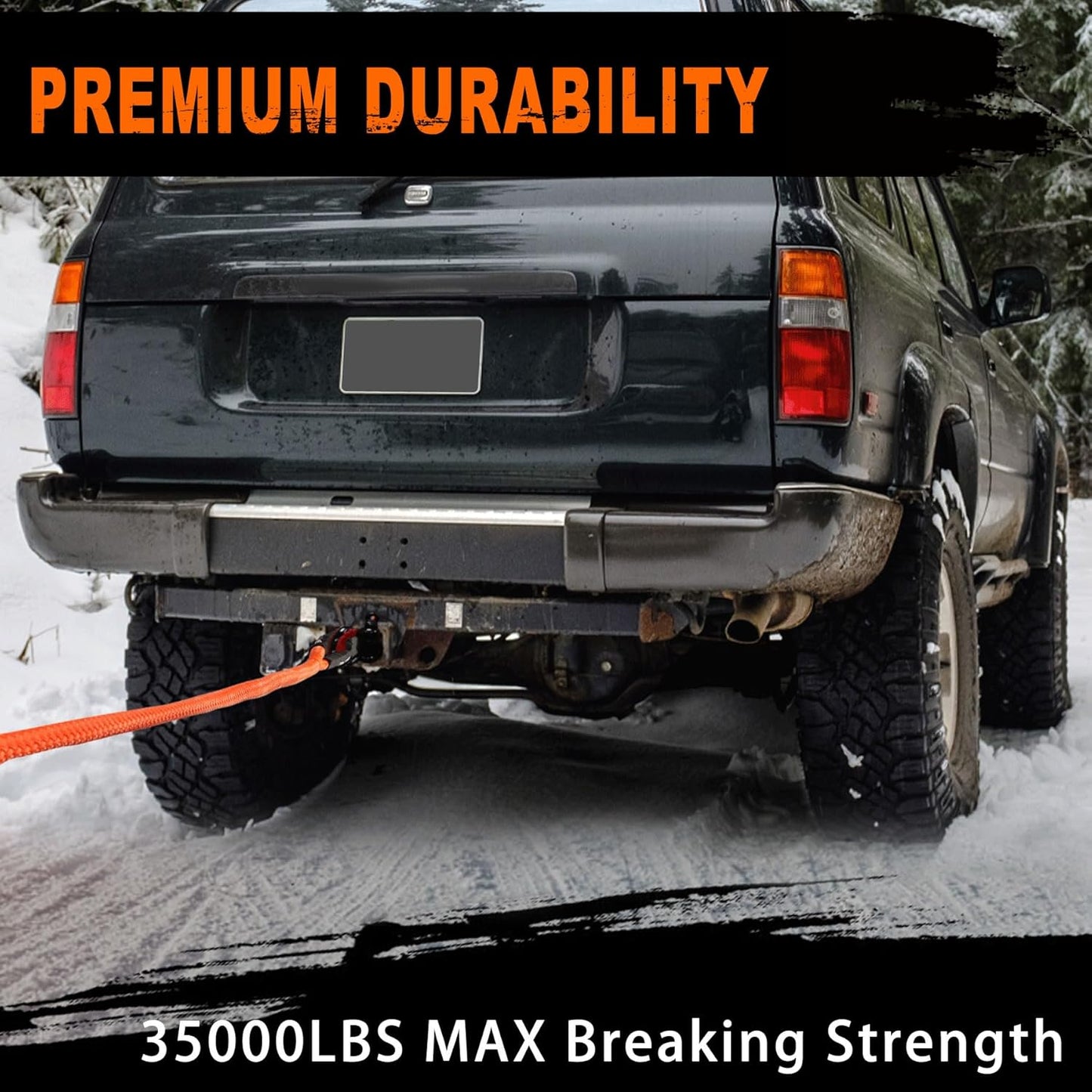 METOWARE Kinetic Recovery Rope (1’’ x 30ft) 35,000 LBS Offroad Tow Kit with 1/2inch x 22 Inch Soft Shackles, Heavy Duty Towing Rope Kit for UTV, ATV, Truck, Car