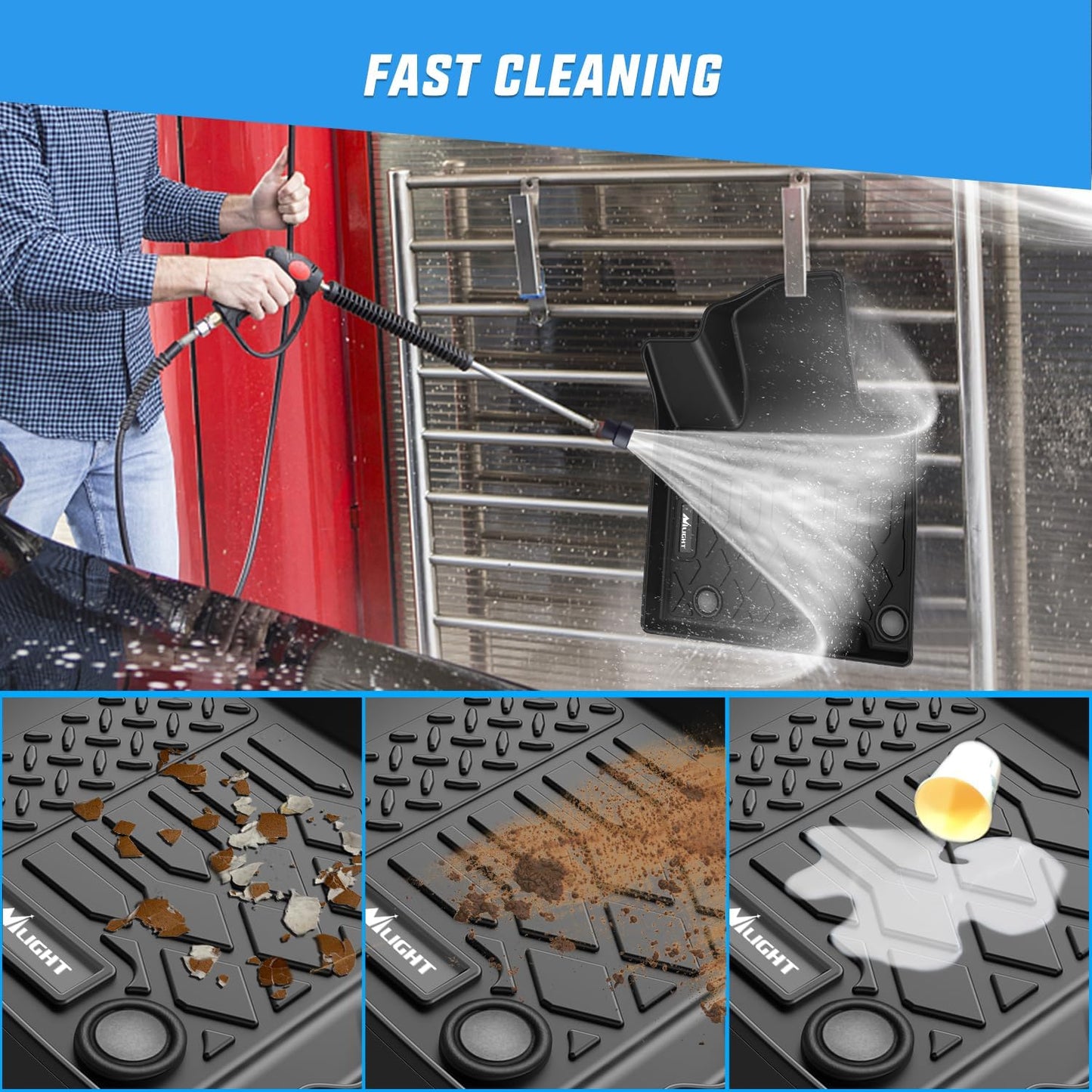 Nilight Floor Mats for Hyundai Santa Cruz 2022 2023 2024 2025 All Weather Custom Fit Heavy Duty Floor Liners