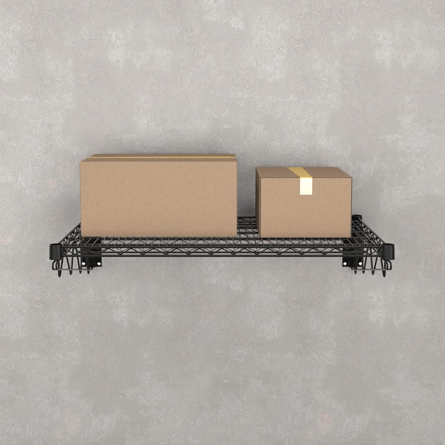 24" x 36" Black Epoxy Wire Wall Mount Shelf