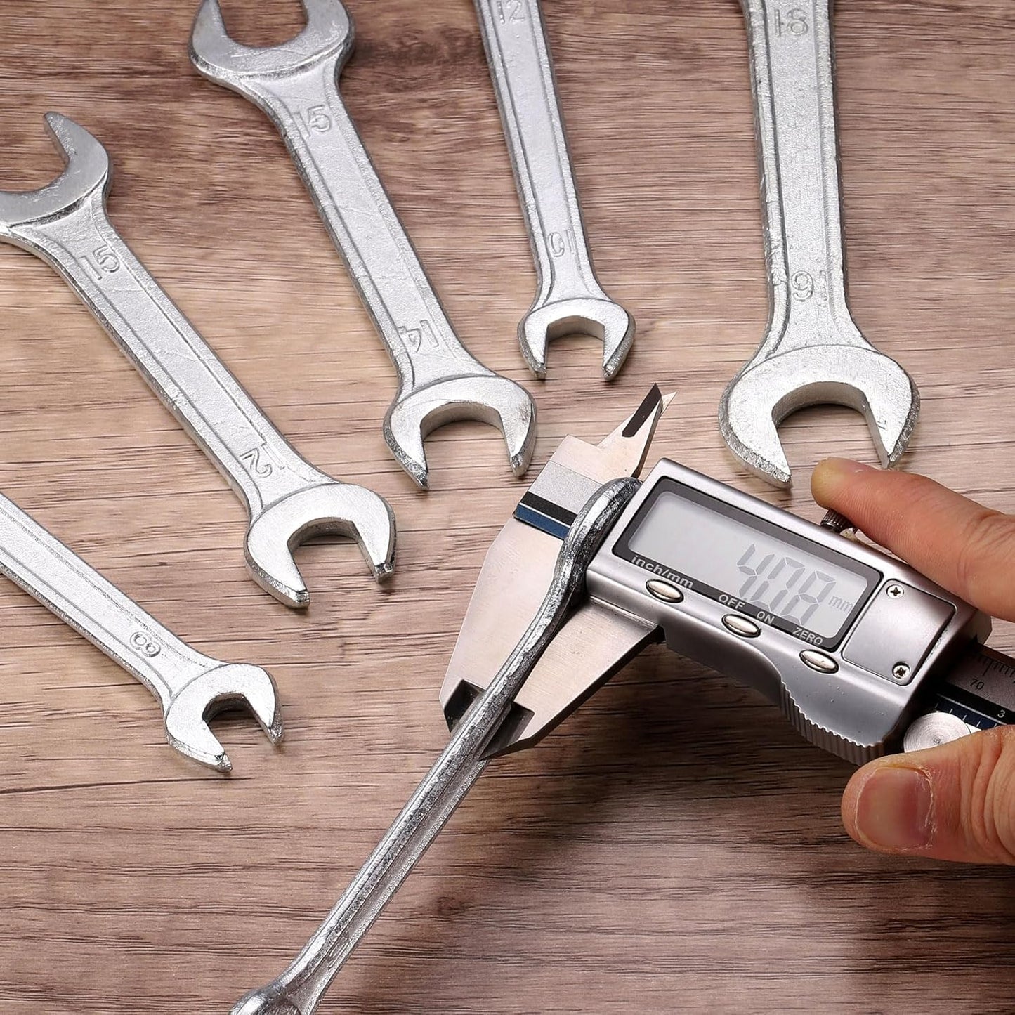 HARFINGTON 5pcs Double Open End Wrench 17mm x 19mm Metric 15 Degree Offset Angle Small Flat Head Wrench Galvanizing Open Ended Spanner for Automotive Repair Furniture Assembly
