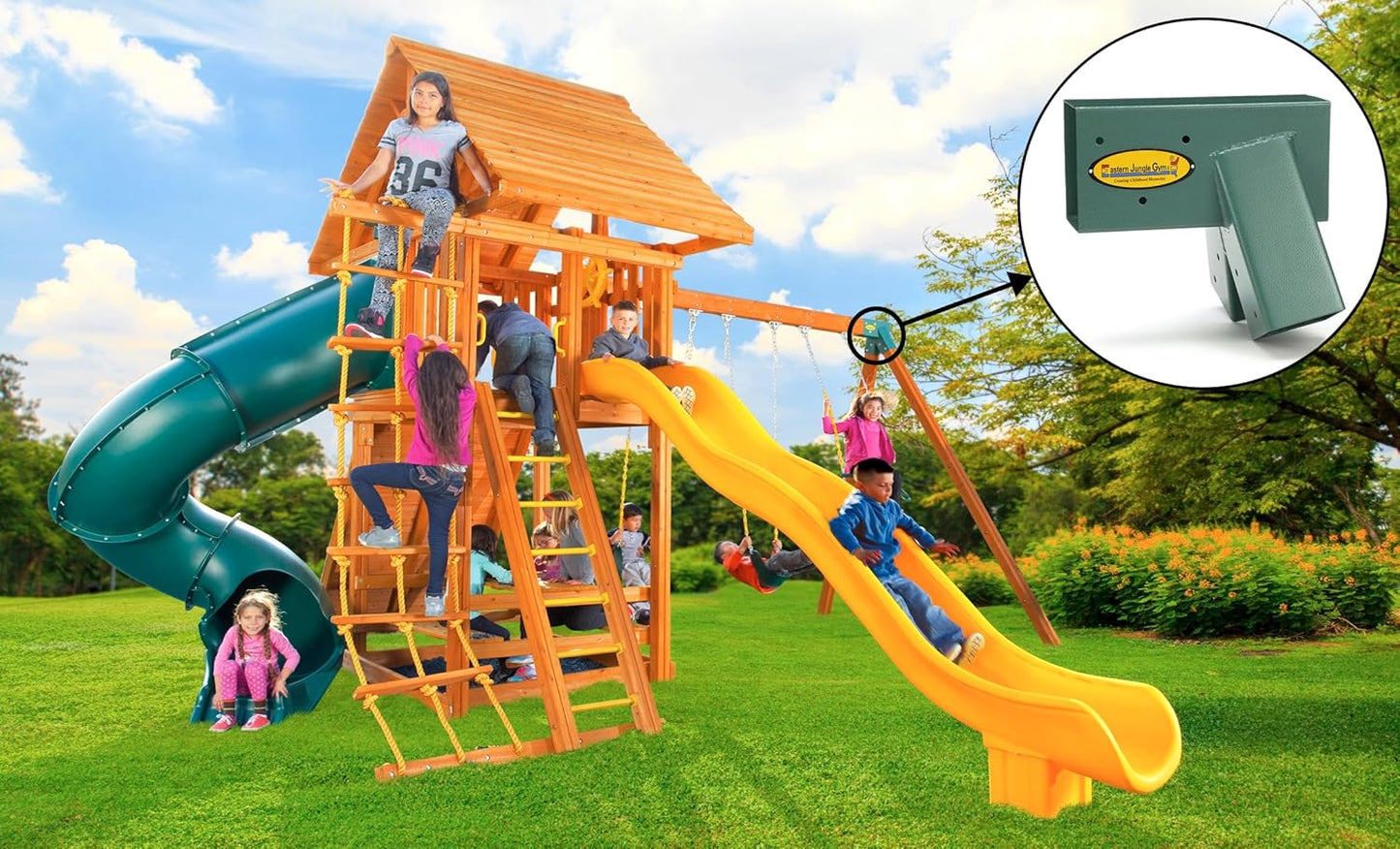 Eastern Jungle Gym Easy 1-2-3 A-Frame Swing Set Brackets Pack of 4 Brackets