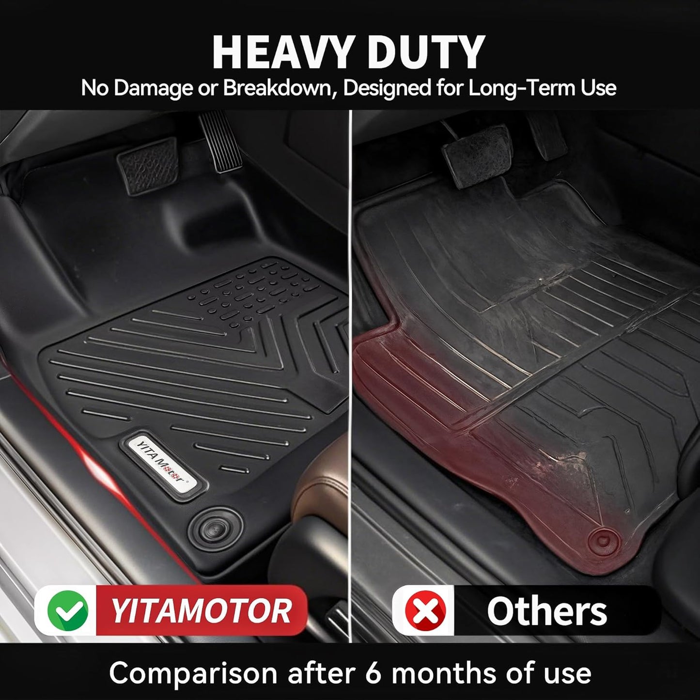 YITAMOTOR Floor Mats Compatible with 2019-2025 Toyota RAV4 (Not Fit for Hybrid or Prime), Custom Fit Black TPE All-Weather Floor Liners