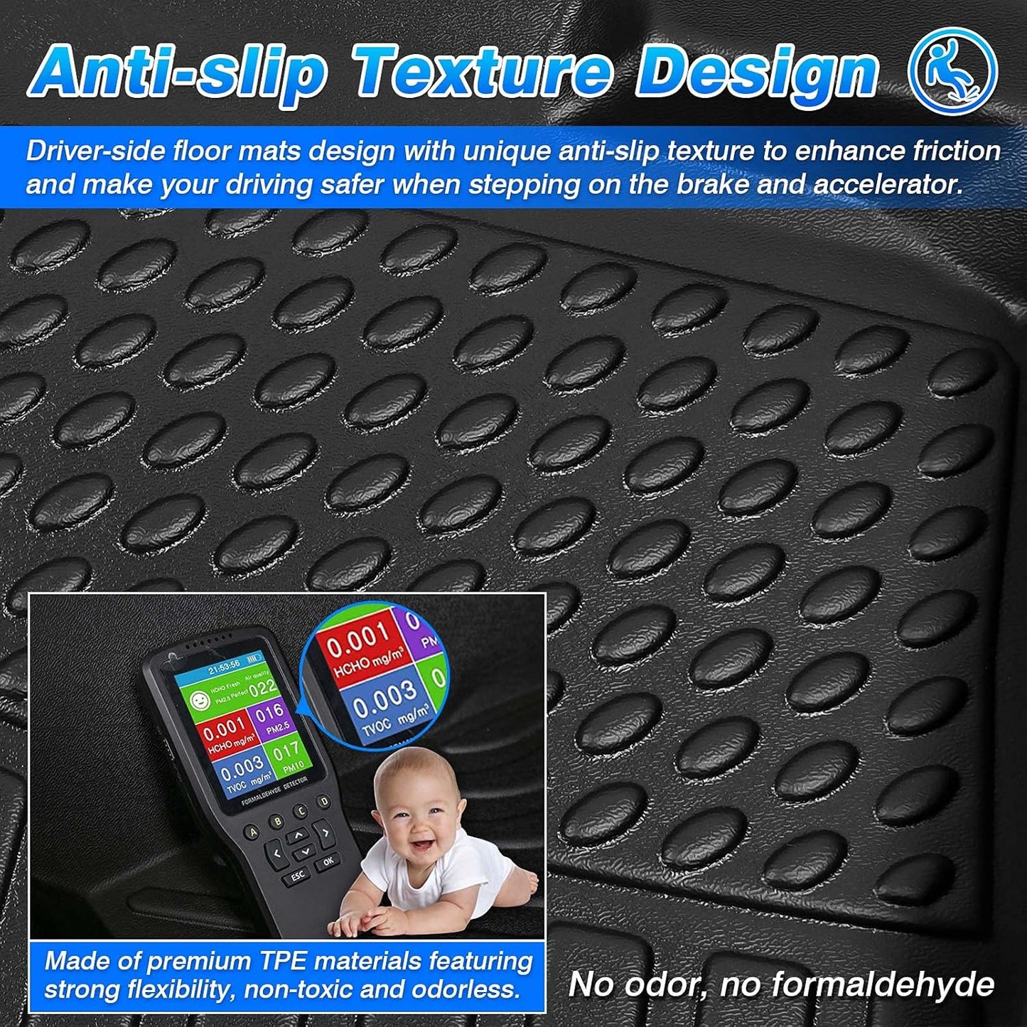 Cartist Compatible with Floor Mats Ford Explorer 2015-2019 All Weather Floor Liners 1st & 2nd Row Seat TPE Odorless High Edge Mat
