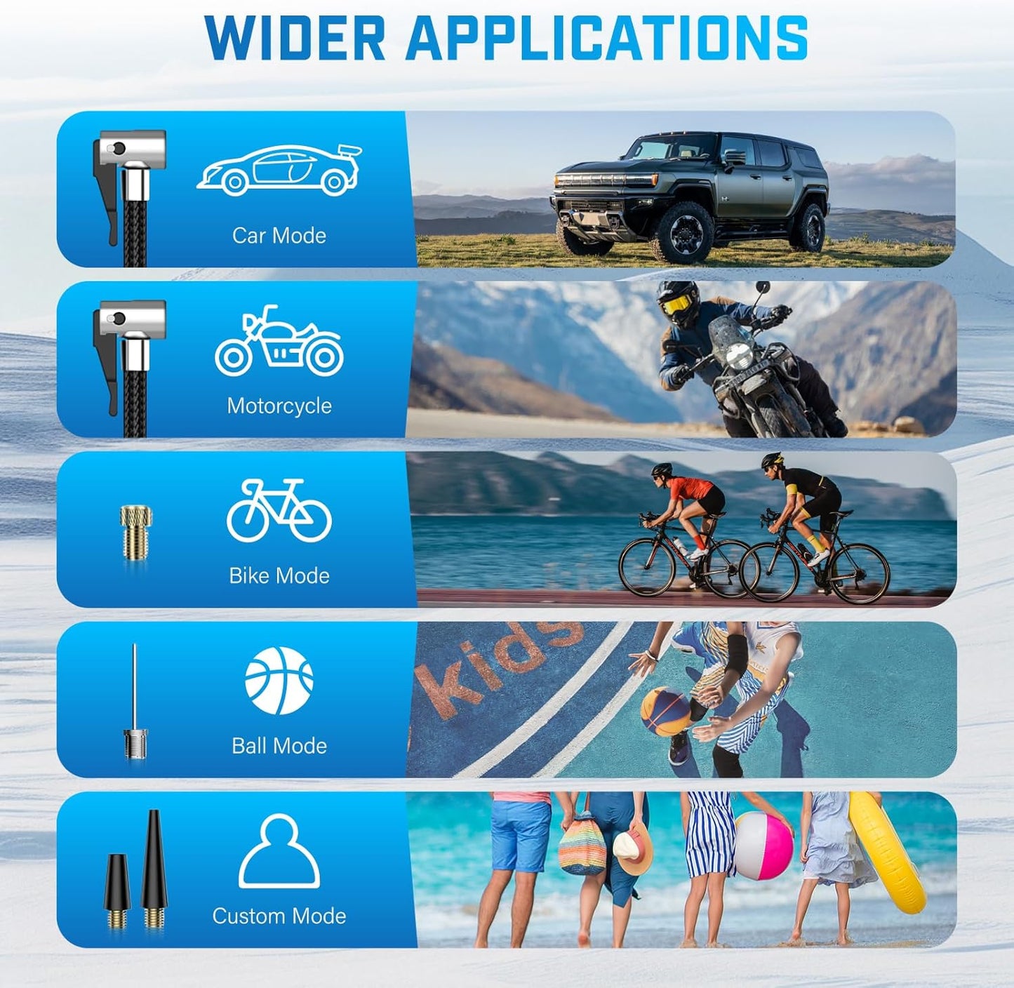 Tire Inflator Portable Air Compressor, 150PSI Cordless Air Pump for Car Tires, 4X Faster 12V DC Tire Pump with Tire Pressure Gauge, LED Light for Cars, Motorcycles, Bikes, Balls (Silver)