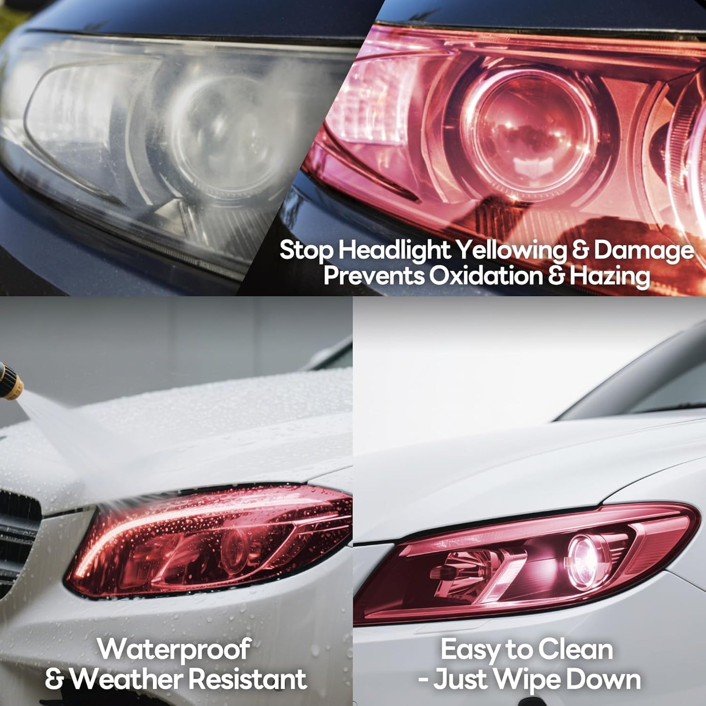 Lypumso 16 x 60 Inches Headlight Taillight Car Tint Vinyl Film, Self Adhesive Fog Lights Sticker Sheet Roll for Car Lights Cover Protection (Red)