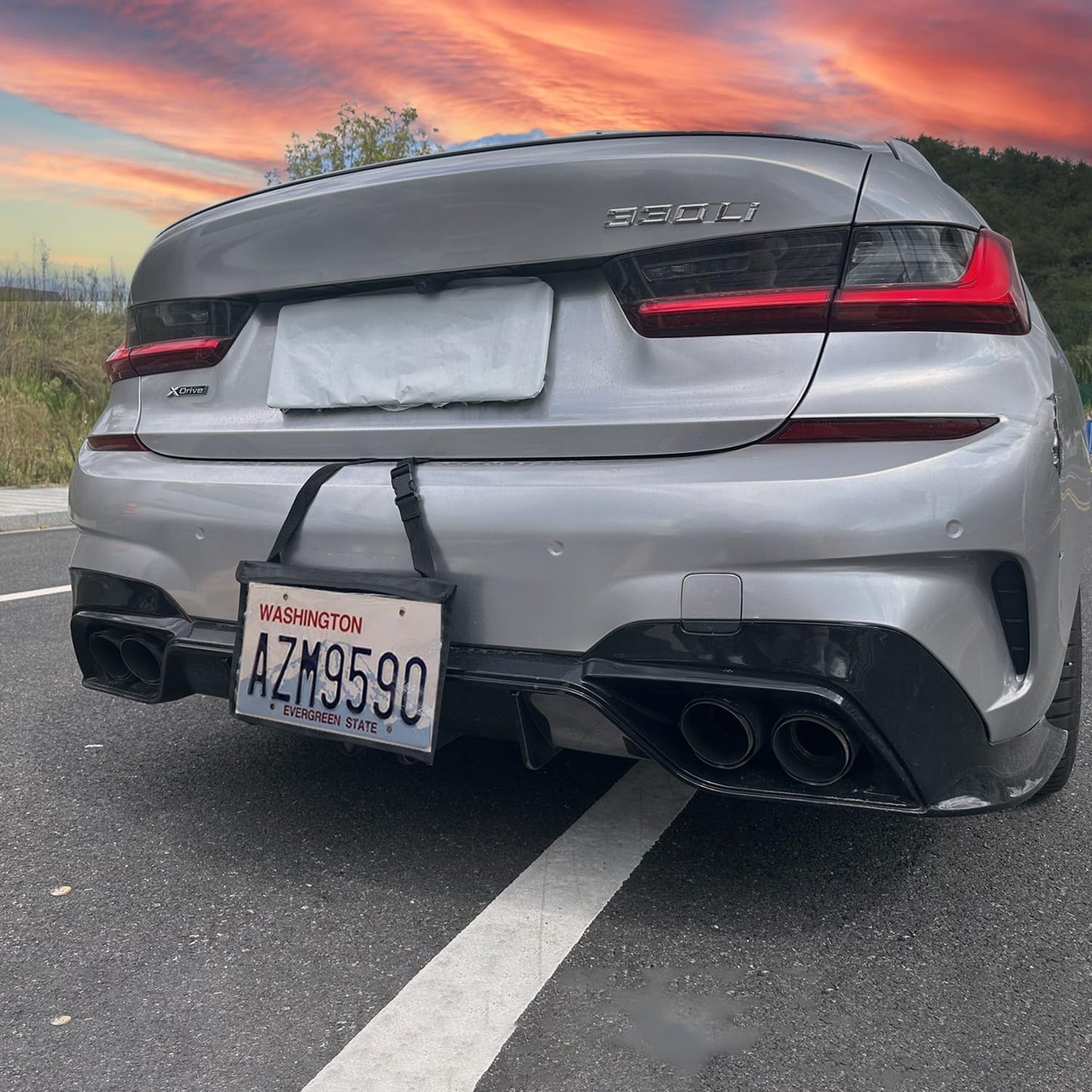 License Plate Holder with Hanging Strap, Test Drive Tag Bag, Dealer Plates License Frame Cover, for Car SUV Truck (Black, 3)