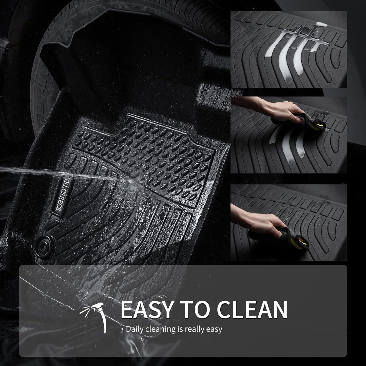 KELCSEECS Floor Mats & Cargo Liner for 2012 2013 2014 2015 2016 2017 Chevrolet Chevy Equinox & GMC Terrain/Terrain Denali All Weather Car Mats Cargo Mat Floor Liners Trunk Mat Trunk Liner Accessories