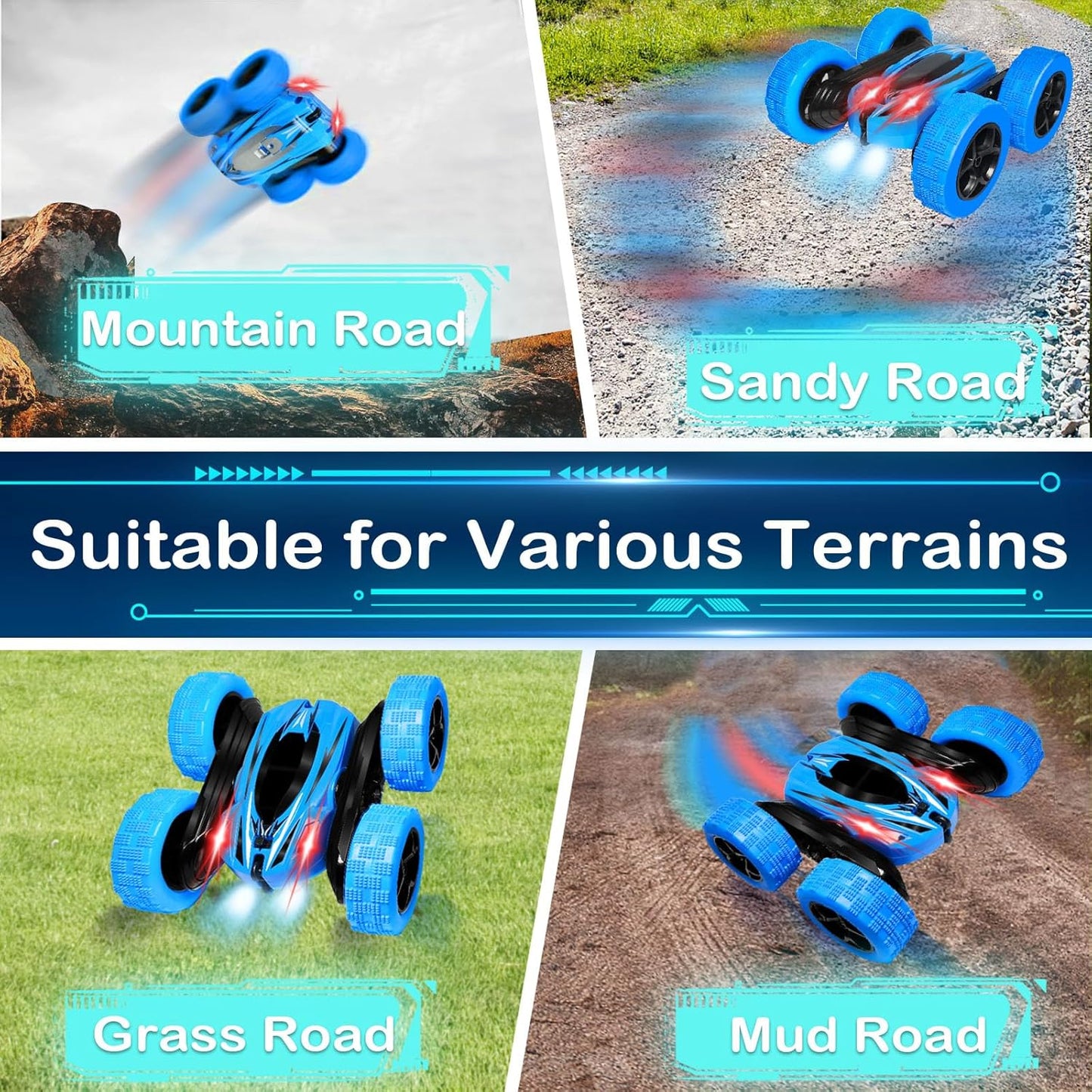 FREE TO FLY Remote Control Car Boys Toys: 360 Flip Rc Cars 2.4Ghz Double-Sided Rotating Stunt Car 6 7 8 9 10 11 12 Year Old Kids Girls Outdoor Indoor