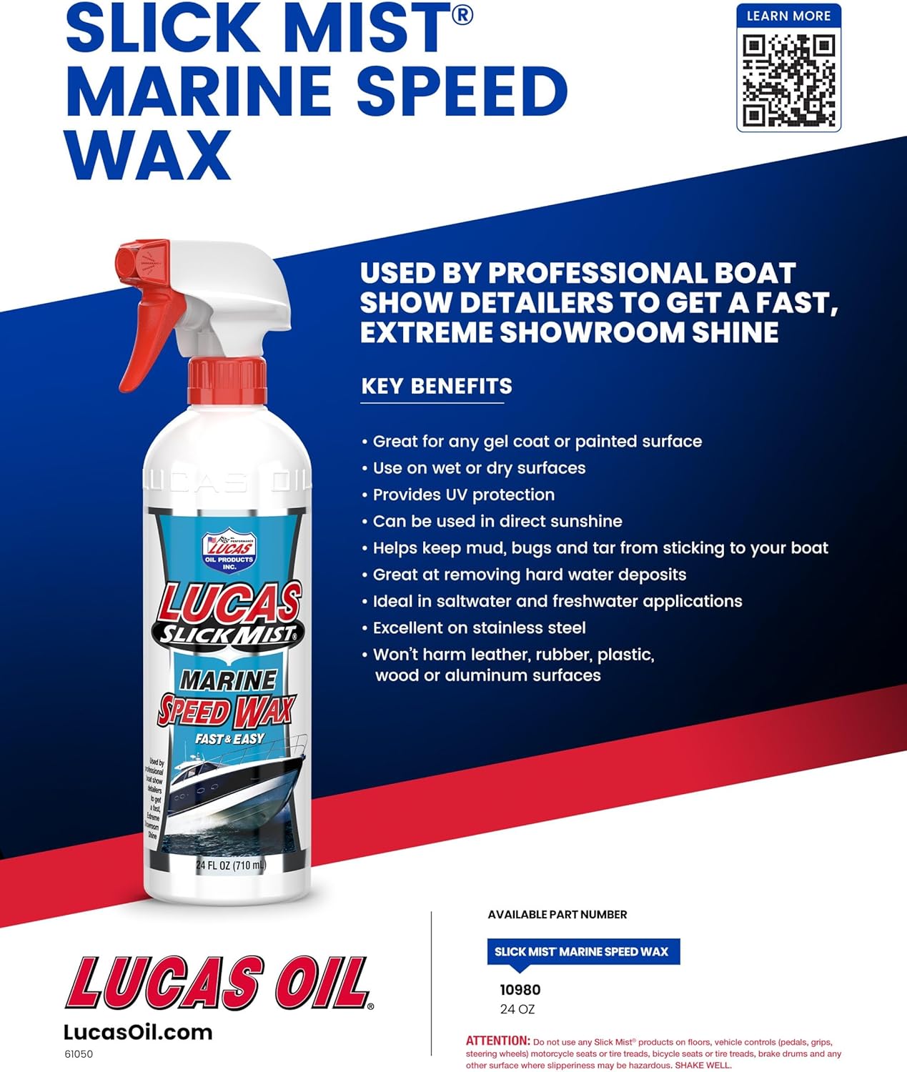 Lucas Oil 10980 Slick Mist Marine Speed Wax - 24 Ounce (Pack of 12)