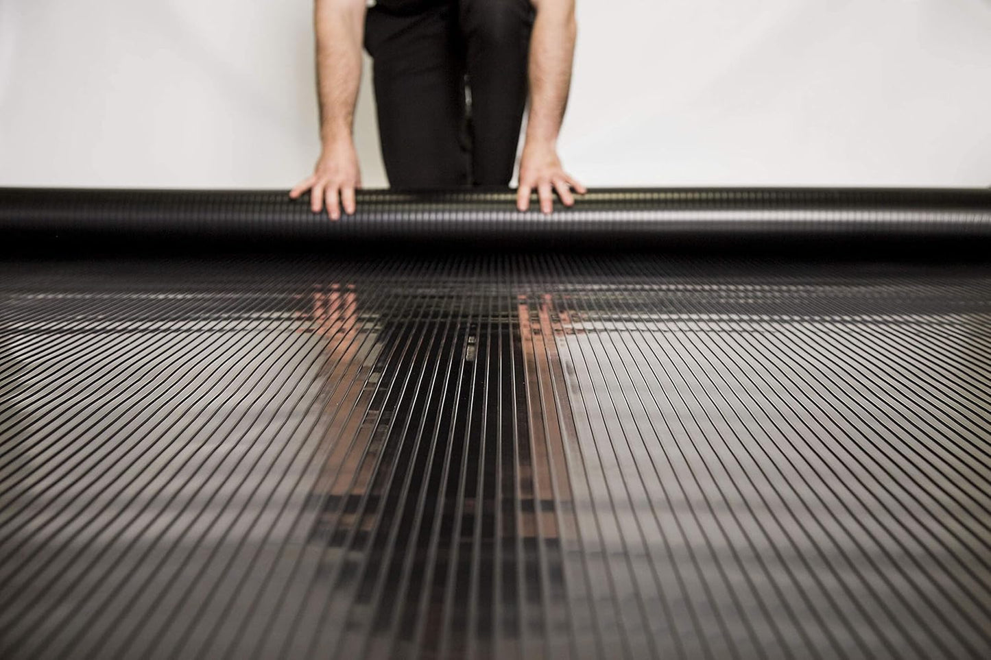 G-Floor Garage Flooring 5' x 10' Midnight Black Ribbed Channel Vinyl Protector Mat - Industrial Strength for Home or Commercial Use