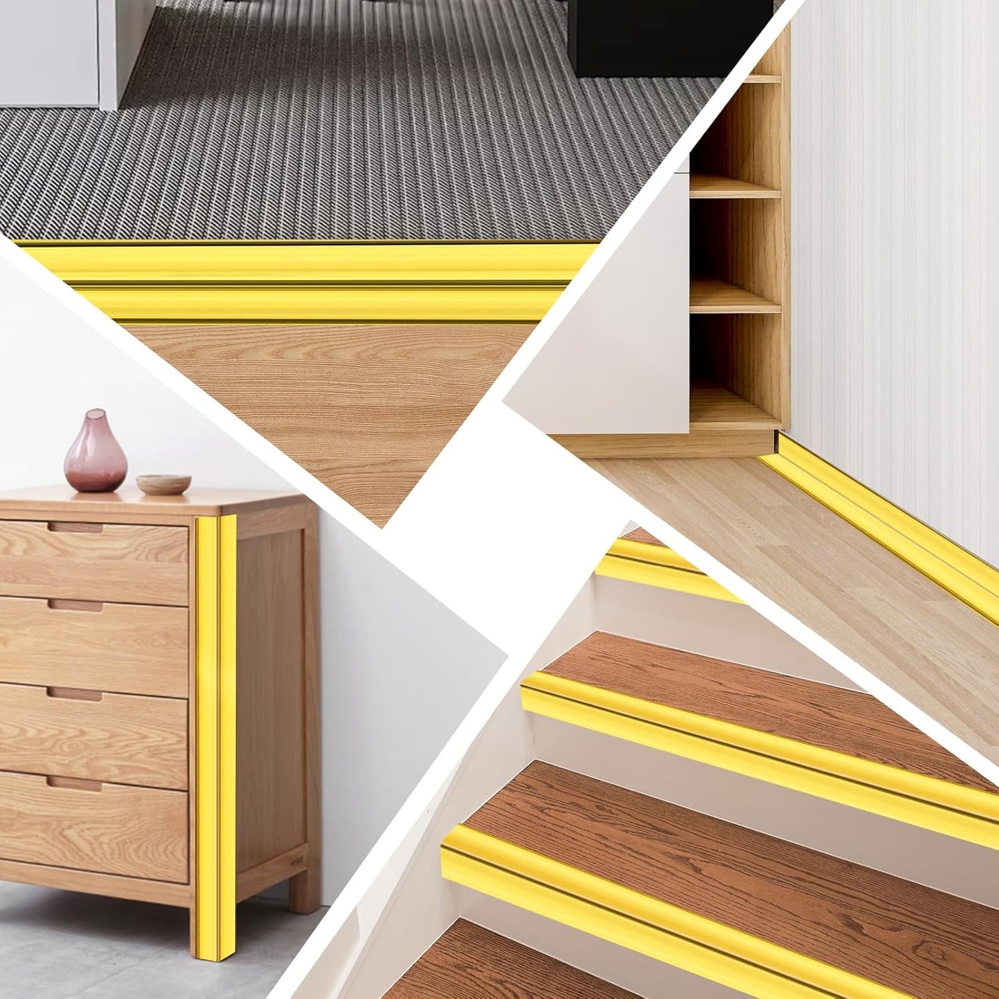 Wall Corner Protector Moulding Trim Peel and Stick Wall Corner Guards Trim Flexible Self Adhesive Edge Protector Moulding, 2.4 in x 10 Ft, Gold