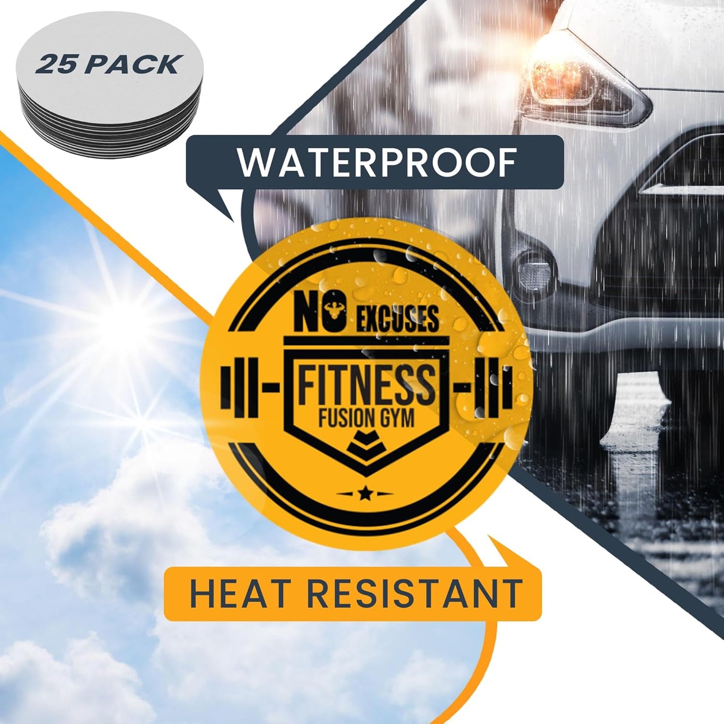 Magnet Me Up Customizable 30 Mil Round Magnet- 6”, 50 PK Weatherproof Car Magnet for Businesses, Sports Teams, Fundraiser, Personal Expression- Custom Text & Logo- Strong Magnetic Vinyl for Vehicles