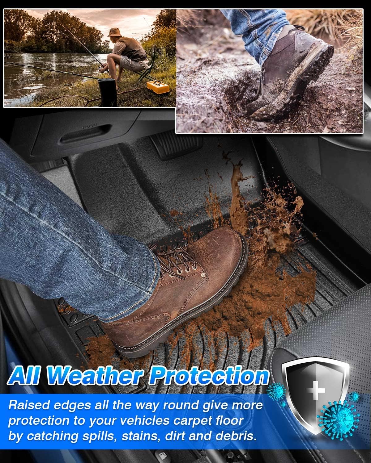 Cartist Floor Mats Custom Fit for Acura ILX 2013-2022 All Weather Floor Liners Front & 2nd Row Carpet Protection 3D TPE Heavy Duty Waterproof