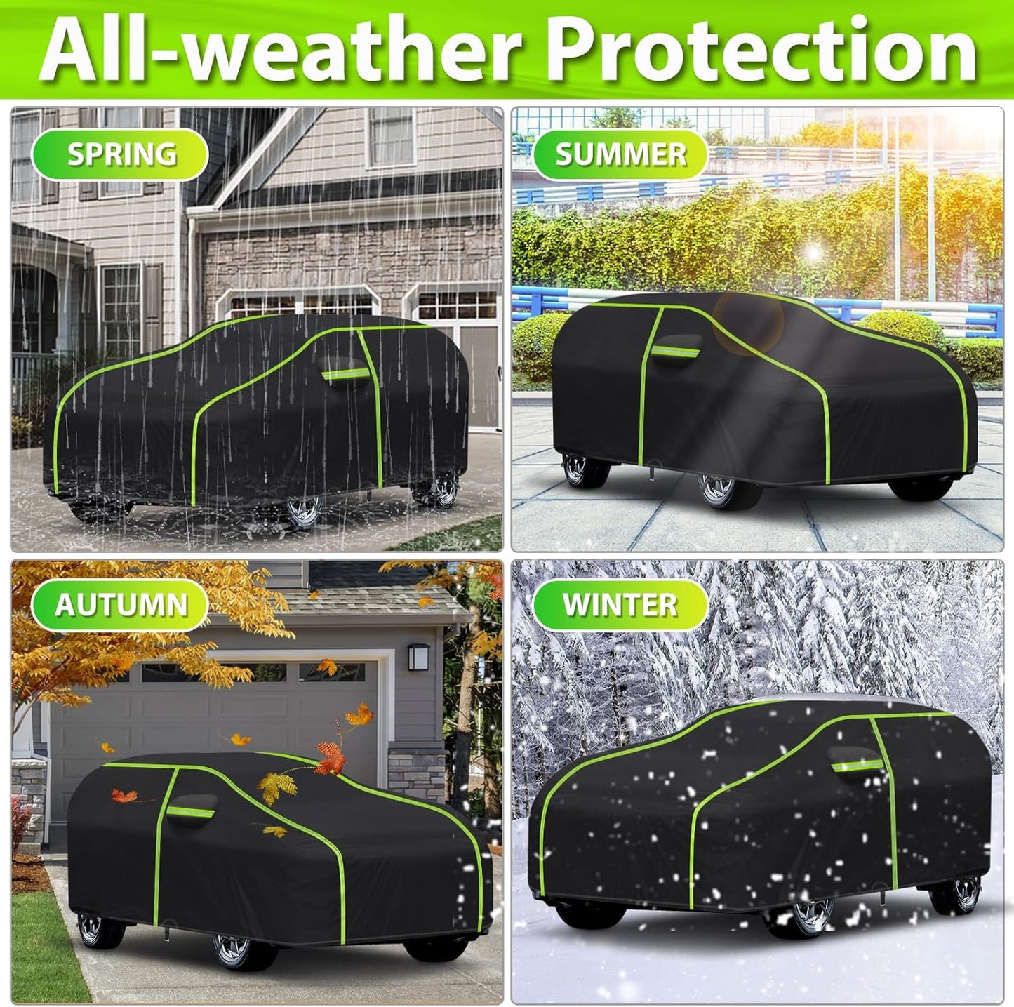 Car Cover for 2014-2024 Mini Cooper/Cooper S/Hardtop/Clubman 4-Door,6 Layers PEVA Full Car Cover – All-Weather UV, Dust, Snow Protection – Windproof Outdoor/Indoor Cover with Door Zipper