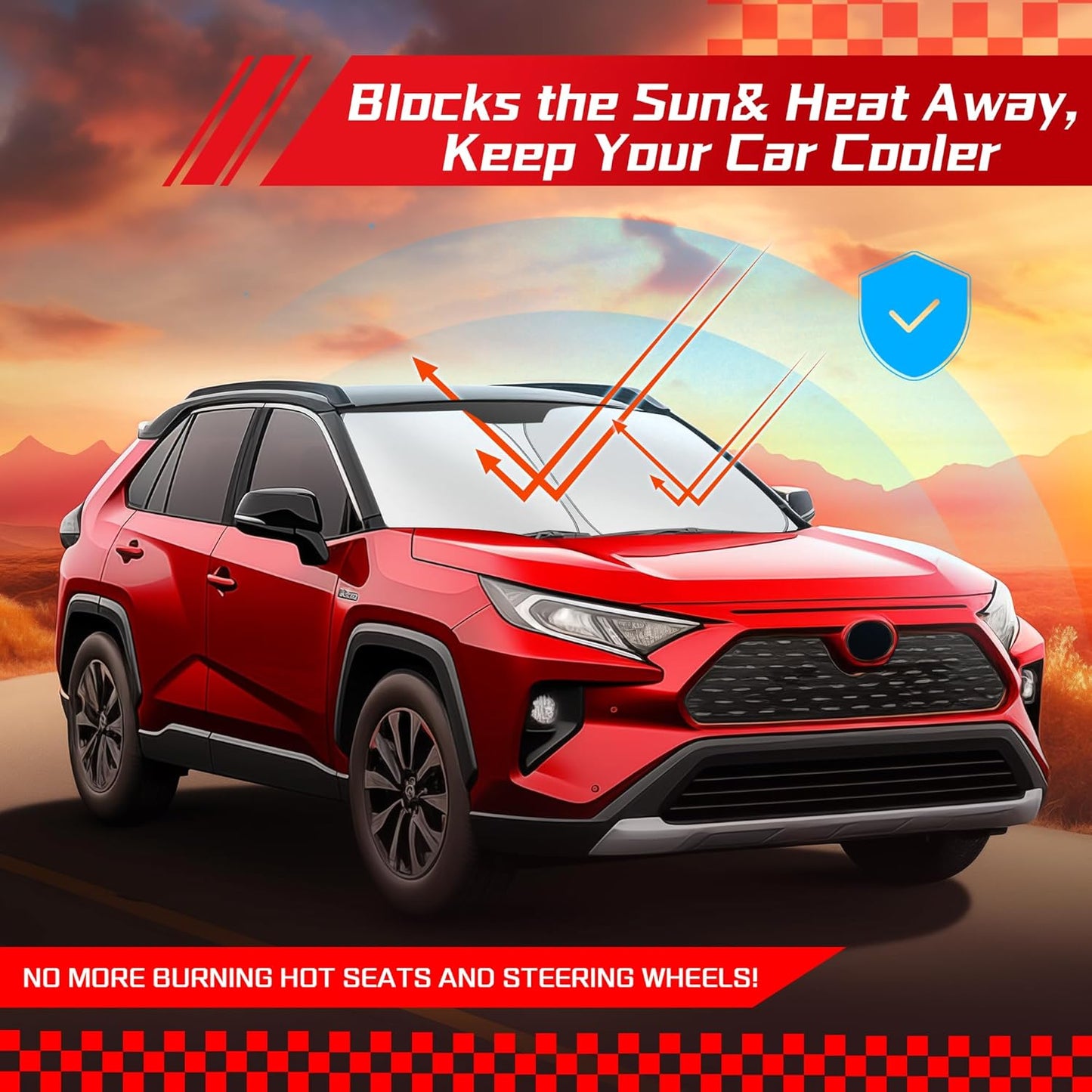 ARISMOTOR Windshield Sun Shade for Toyota Corolla Hybrid Sedan 2020-2025, Custom Fit Foldable Front Window Sunshade Sun Visor Protector, Block UV Rays Keep Your Car Cooler