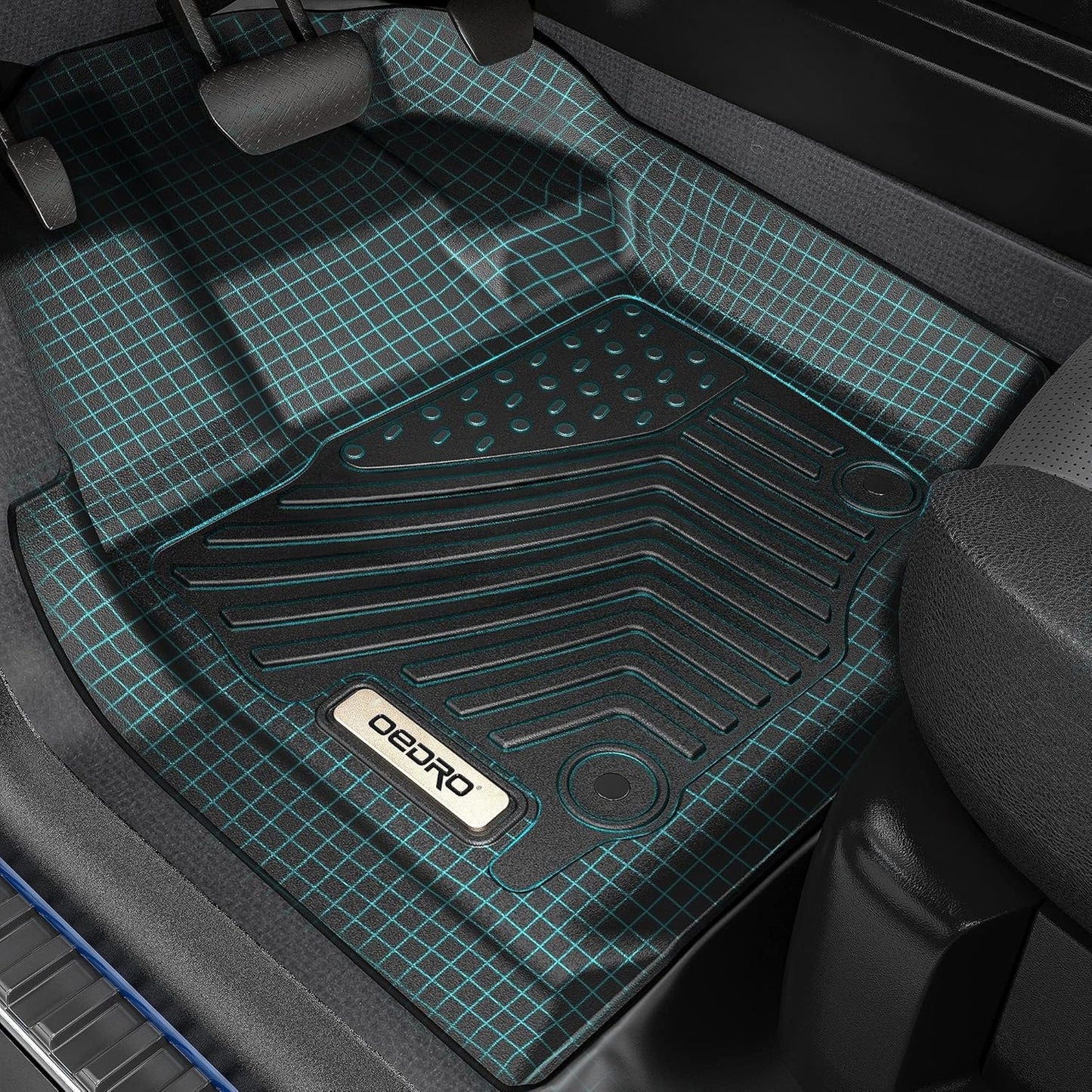 OEDRO Floor Mats Compatible with 2019-2025 Nissan Altima, Unique Black TPE All-Weather Guard Includes 1st and 2nd Row Full Set Liners