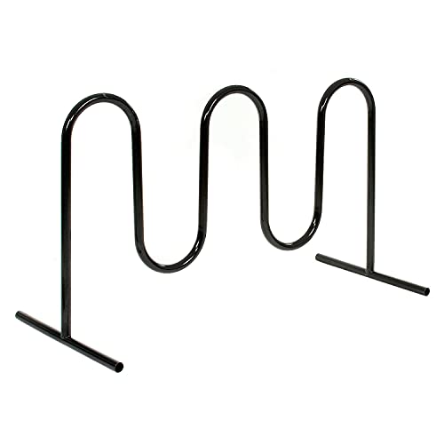 Global Industrial 68" L Wave Bike Rack, Free Standing, 7-Bike Capacity, Powder Coated Steel, Black, Commercial Bike Rack for Stores, Parks, Schools and More