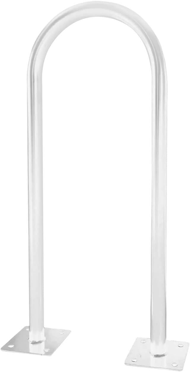 Sandbaggy U Shaped Bike Rack - Outdoor, Commercial - Galvanized Steel - Surface/Ground Mounted (5, White)