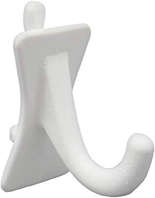 PegPro® J Hooks Kit for Standard “Wood Fiber” pegboard – Durable Plastic Pegboard Hooks - for Garage, Kitchen, Craft Room, and More (J Hook - 24 Pack, White)