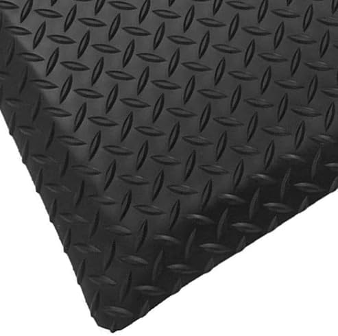 Rhino Mats, American Classic Diamond Anti-Fatigue Mats, Industrial Ergonomic Comfort Standing Mat for Work, Home, Garage, Office, Kitchen or Anywhere (Black 9/16" Thick, 3 FT. x 18 FT.)