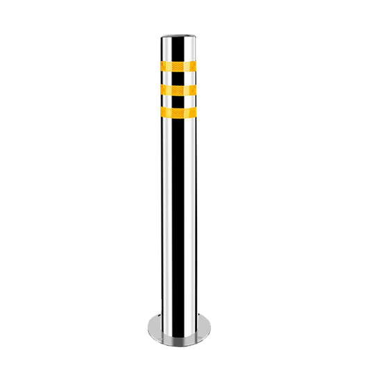 Stainless Steel Parking Bollards for Driveway, Industrial Safety Bollards Reflective Channelizer Post, Parking Barrier, Sturdy and Durable, Easy to Install, for Crowd Control(Silver (1pcs),8.9*60cm/3.