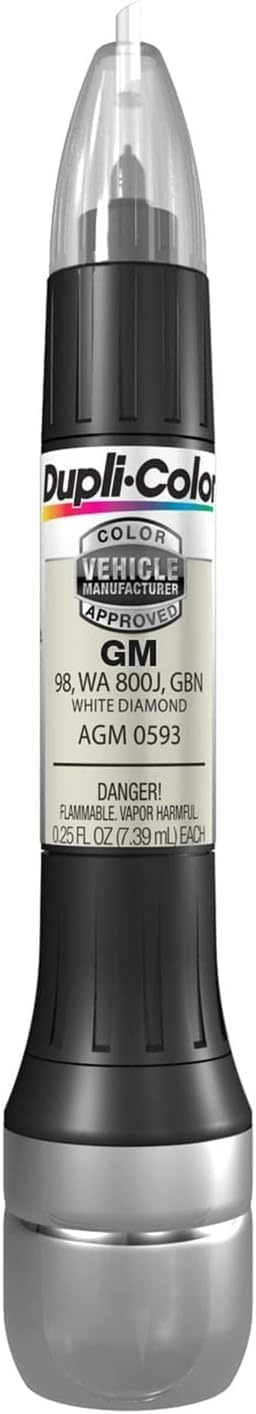 Dupli-Color AGM0593 Scratch Fix All-In-1 Exact-Match Automotive Touch-Up Paint – General Motors White Diamond – 0.25 oz. Paint Pen