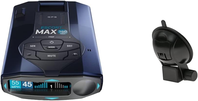 Escort MAX 360 MKII Radar Detector with EZ Mag Mount - Exceptional Range, True 360° Awareness, AutoLearn Intelligence Rejects False Alerts, Sleek Magnetic Mount for Escort Models