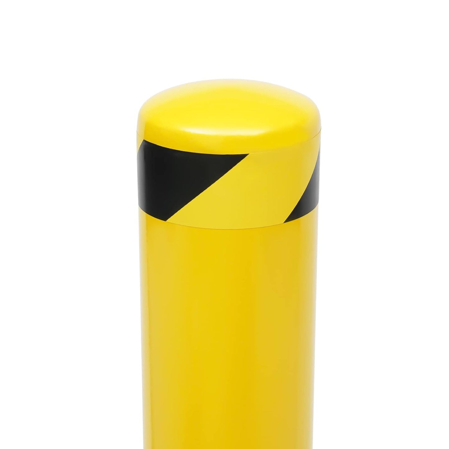 Safety Bollard Post 48'' Height Bollard Post Yellow Steel Pipe Parking Barrier with 8 Anchor Bolts for Driveway Traffic Control, Garage & Parking Lot (2, 48'' H x 4.5'' D)