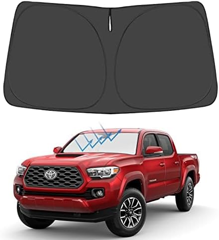 Proadsy for 2016-2023 Toyota Tacoma 2Dr 4Dr Pickup Windshield Sun Shade 4-Layer Foldable Front Sunshade Protector Sun Visor Blocks UV Rays Keep Car Cooler