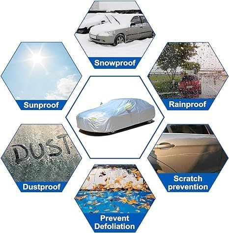 KouKou Oxford Waterproof SUV Car Cover Suitable for Cadillac XT6 from 2019 to 2025, Windproof All Weather Waterproof Outdoor Cover Sun Rain UV Dust Snow Protection.