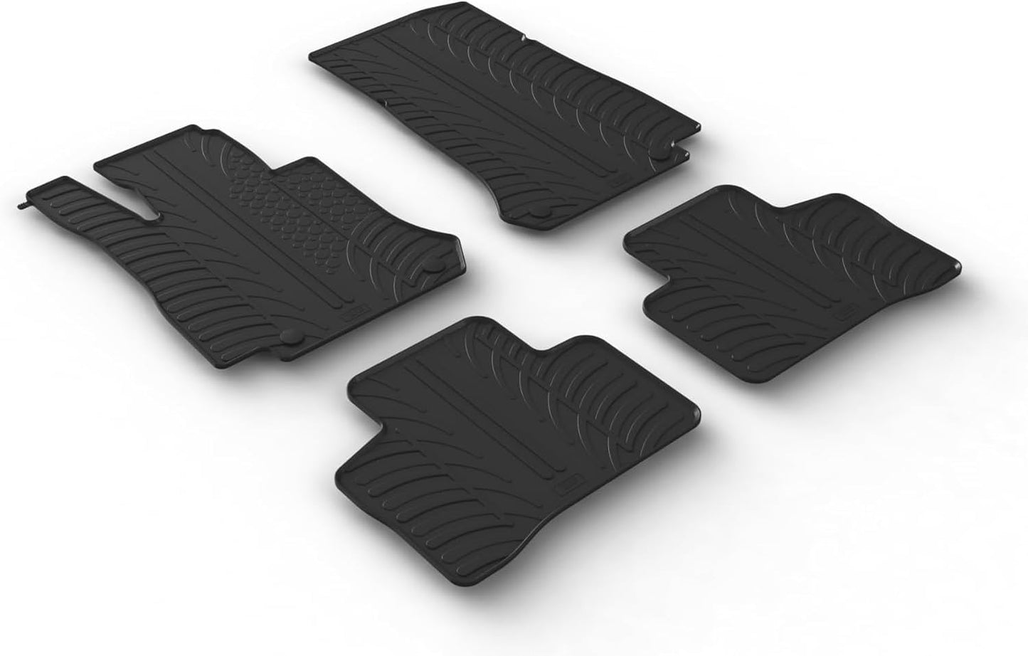 Gledring USA Custom Fit All-Weather Rubber Floor Mats Intended for Mercedes Benz EQC 2019-2022, No Trimming Required, Tailored Custom Fit, Protects from Rain, Mud, & Snow