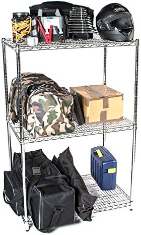 Omega 18" Deep x 36" Wide x 74" High 3 Tier Chrome Starter Shelving Unit