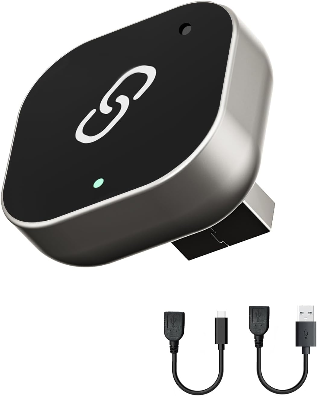 Spedal Wireless CarPlay Adapter for Factory Wired CarPlay – Plug & Play, Auto Reconnect, Mini Metal Design with USB-A & USB-C Cables – Compatible with iPhone 6+ and Cars from 2016+ (Silver)