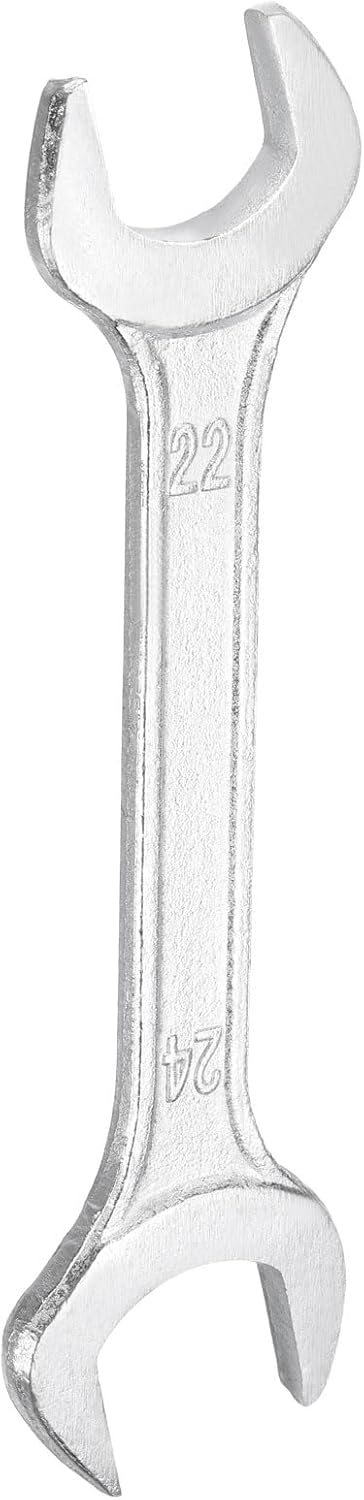 HARFINGTON Double Open End Wrench 22mm x 24mm Metric 15 Degree Offset Angle Small Flat Head Wrench Galvanizing Open Ended Spanner for Automotive Repair Furniture Assembly