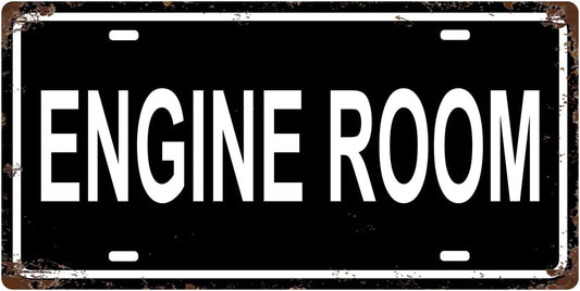 ENGINE ROOM SPACE Metal Tin Sign License Plate Bar Cafe Garage Cave Home Room Wall Bathroom Farmhouse Garden Porch Patio Decor, 12 x 6 Inch