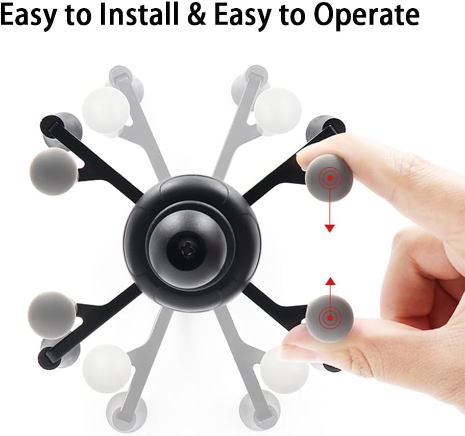 Strg Phone Mount with B Size 1" Ball Diamond Base and Double Socket Arm, Universal Phone Holder Compatible with All Phones Car Vehicle Motorcycle Bike and More Device