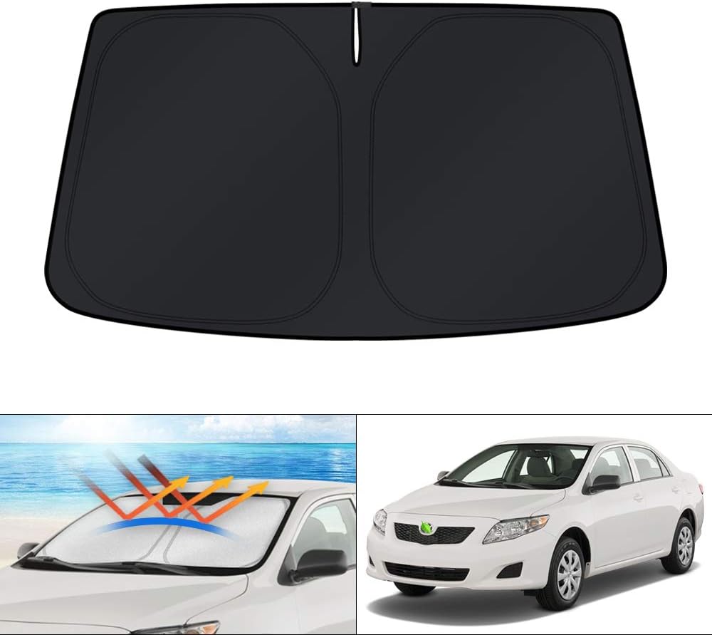 KUST Windshield Sun Shade for 2007-2011 Toyota Camry Custom Fit Sun Shield Screen Foldable Sun Visor Protector Blocks UV Rays Keep Your Car Cooler