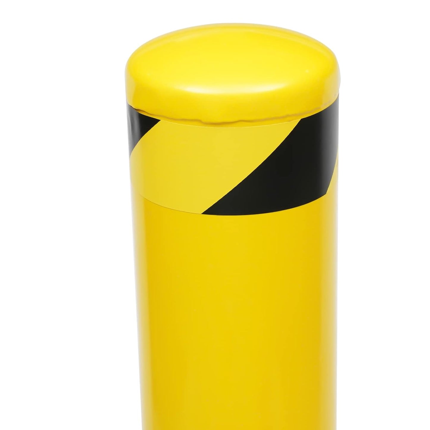 Safety Bollard Post 60'' Height Bollard Post Yellow Steel Pipe Parking Barrier with 4 Anchor Bolts for Driveway Traffic Control, Garage & Parking Lot (1, 60'' H x 4.5'' D)