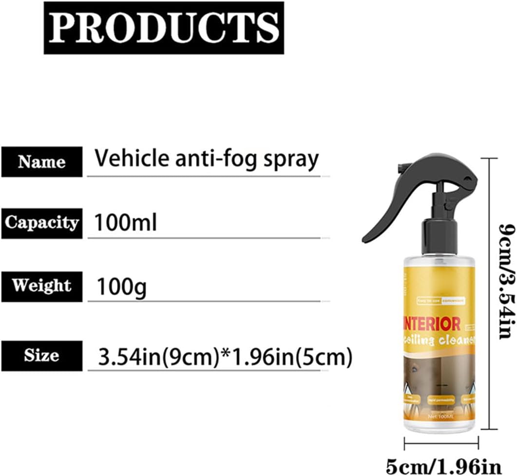 Multi-Purpose Car Interior Fabric Clean Polish Spray,Applies To Vehicle Seat、Upholstery、Headliner Cleaner,Vehicle Interior Polish Spray (3PCS)